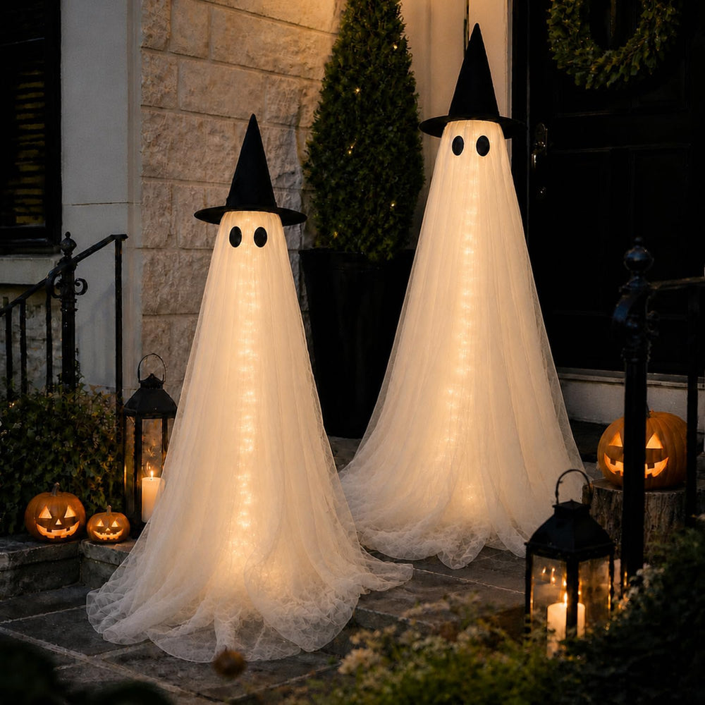 2 Pack 5 Ft Large Light Up Ghost Decor - Halloween Decorations Outdoor