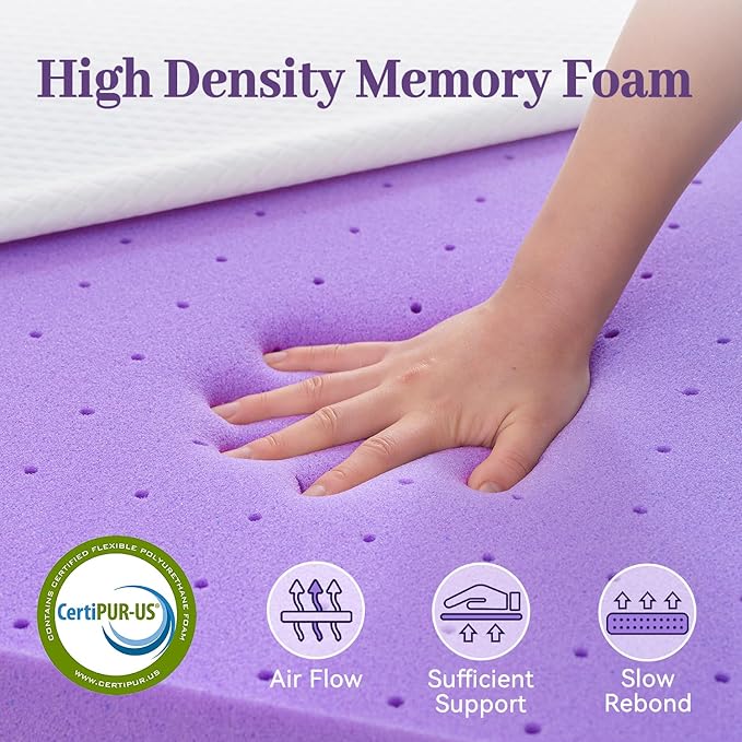 SINWEEK 3 Inch Gel Memory Foam Mattress Topper King Size, Ventilated High Density Pad for Back Pain, Bed Topper with Removable Soft Cover, CertiPUR-US Certified