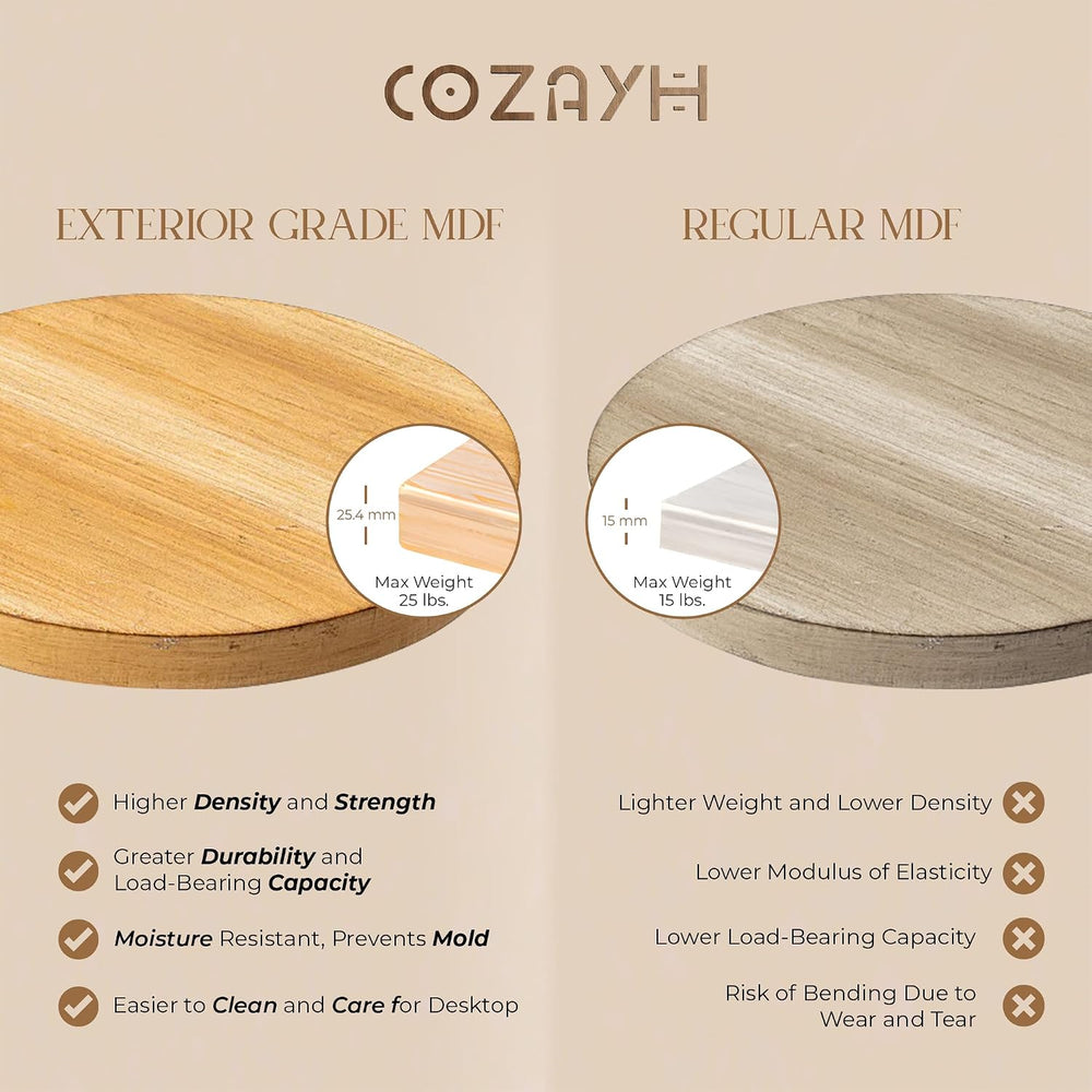 COZAYH Set of 2 Farmhouse Pedestal End Tables, Round Rustic Wood Drink Table ...