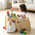 Lehoo Castle Montessori Weaning Table and Chair Set for Toddler Age 1-3, Adjustable Height Wooden Baby Activity Furniture for Self-Feeding, Drawing, Learning and Play