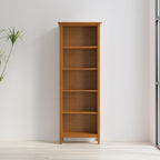 SIMPLIHOME Warm Shaker Bookcase - 72 inch Tall 5-Shelf Solid Wood Bookshelf in Light Golden Brown, Transitional Storage for Living Room, Study Room or Office with Adjustable Shelves and Tapered Legs