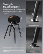 VASAGLE EKHO Collection - Dining Chairs Stools Set of 4, Upholstered Kitchen Chairs, Vanity Stools, Synthetic Leather with Stitching, Mid-Century Modern, 19-Inch Tall, Easy Assembly, Ink Black