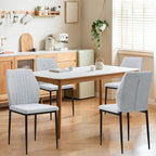 Dining Chairs Set of 4, Upholstered Wooden Dining Room Chairs, Mid Century Modern Fabric Kitchen Chair with Metal Legs Chenille Fabric for Kitchen/Restaurant/Hotel- Light Gray (Only Chairs)