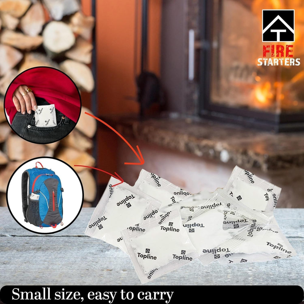 Topline Fire Starters 500-Pack Bulk Supply — Waterproof Odorless Fire Starter...