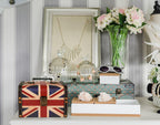 WaaHome Treasure Box 7.1'' British Flag Decorative Wooden Jewelry Keepsake Storage Box with Lids - Vintage Treasure Chest for Kids Girls Women Men, Home Decor