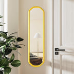 Modern Slim Wall Decor Mirror 10"x44" Gold - Skinny Wall Decor for Entryway, Bedroom, Nursery, Luxury Metal Frame with Anti-Shatter Glass