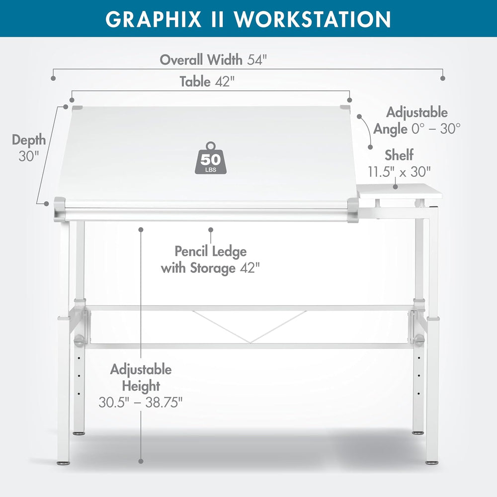 Studio Designs Graphix II Workstation - White/Gray 10211