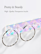 Heesch Necklace Holder, Wall Necklace Hanger, Acrylic Jewelry Organizer | Wall Mount Jewelry Hooks for Necklaces, Bracelets & Chains, Hanging Organizer and Storage, 2-Pack Iridescent