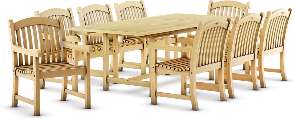 Amazonia Newcastle 9-Piece Outdoor Rectangular Dining Table Set | Certified T...