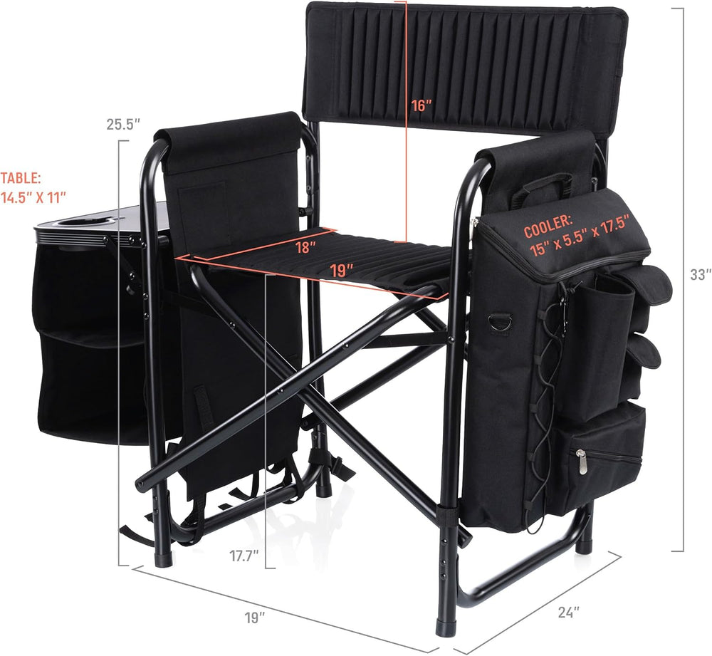 Picnic TIME Fusion Camping Chair with Side Table and Soft Cooler, Outdoor Fol...