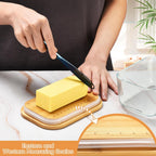 Butter Dish With Glass Lid - Airtight Seal for Freshness, Large Butter Dish for East and West Coast Butter, Ideal for Countertop and Refrigerator Storage, Premium Glass Butter Keeper