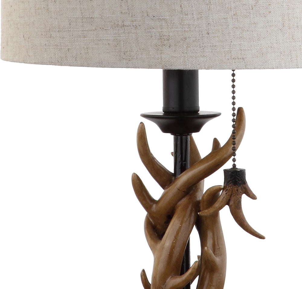 JONATHAN Y Gaston Rustic Faux Antler Resin Table Lamp 20.5", Brown