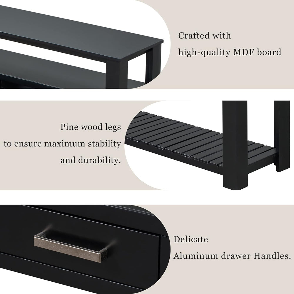 LKTART Console Table for Entryway with 4 Drawers,61.5'' Long Sofa Tab...