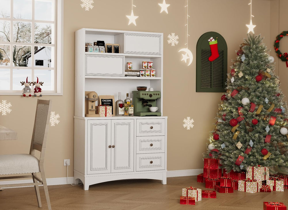 BLANKSPACE 71" Tall Kitchen Pantry Cabinet with Microwave Shelf Built-in...