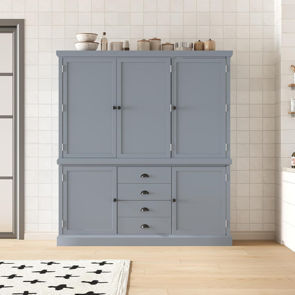 Polibi 73'' Freestanding Wooden Kitchen Pantry Cabinet with Drawers, ...