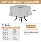 sancua Round Tablecloth 90 Inch Fit 30-72 Inch Tables, 8 Pack Sage Green | Circle Polyester Fabric Table cloth for Wedding Party Reception Banquet Birthday, Washable Formal Covers
