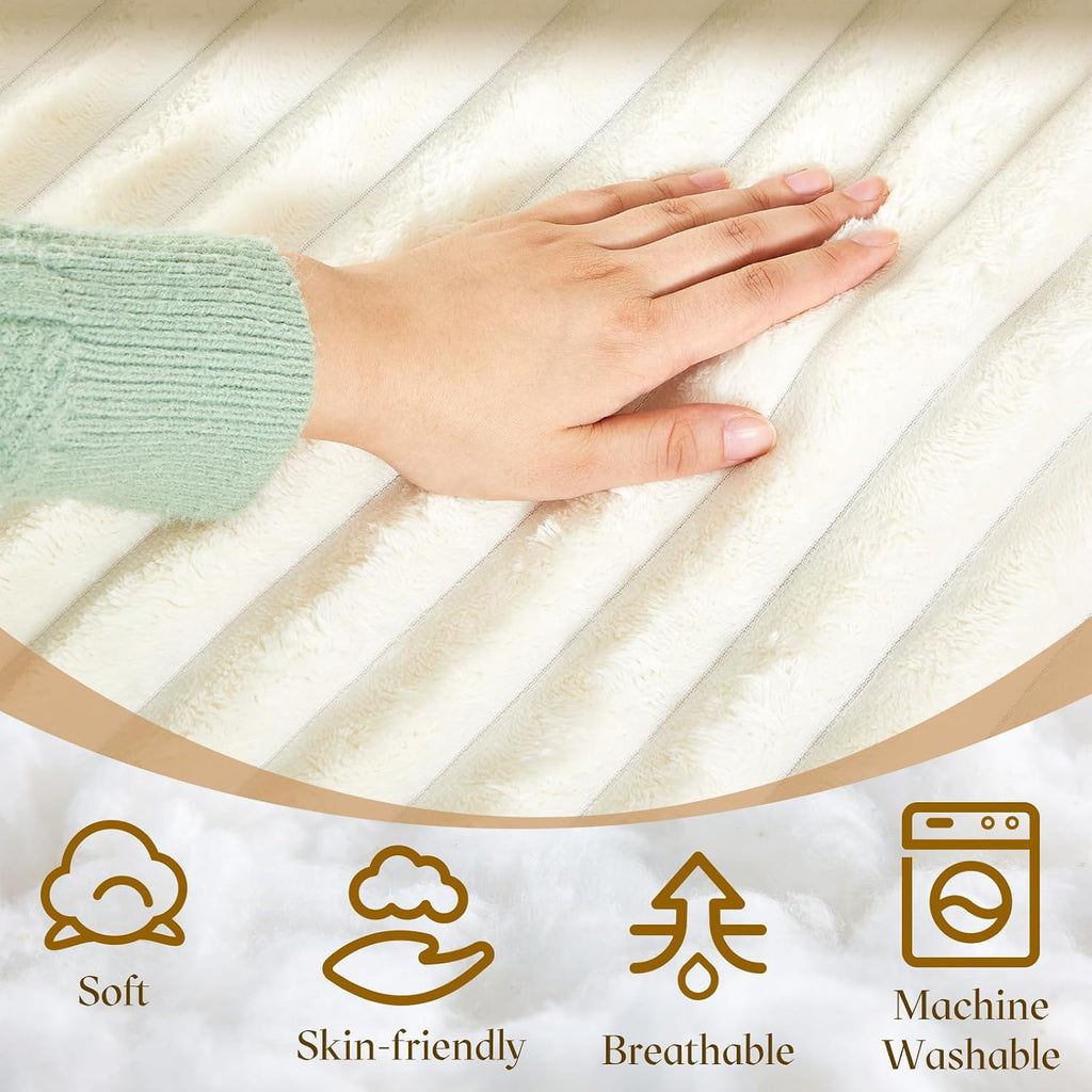 Honeydak 3 in 1 Giant Bean Bag Cover Only(No Filler) Rectangle Stuffed Animal Storage Bean Bag Chair Cover Soft Washable Large Storage Beanbag Adult Plush Toy Clothe Pillow(Creamy White,Rabbit Fur)