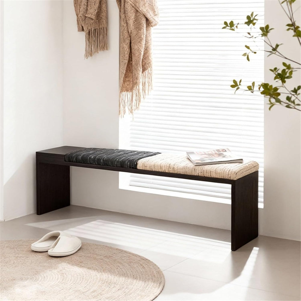 Modern Fabric Bench for Office Area Casual Dressing Room Bedroom Wooden Bed e...