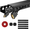 Updated Cable Raceway Kit - 31 (2X15.4) Inch Open Slot Wire Covers for Cords, Under Desk Cable Management System to Hide Under Desk/Tv/Computer/Net/Power Cords, (Pack 2)