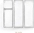 BINO 4-Piece Modular Drawer Bin Set | Bathroom & Vanity Drawer Organizer Trays - Small