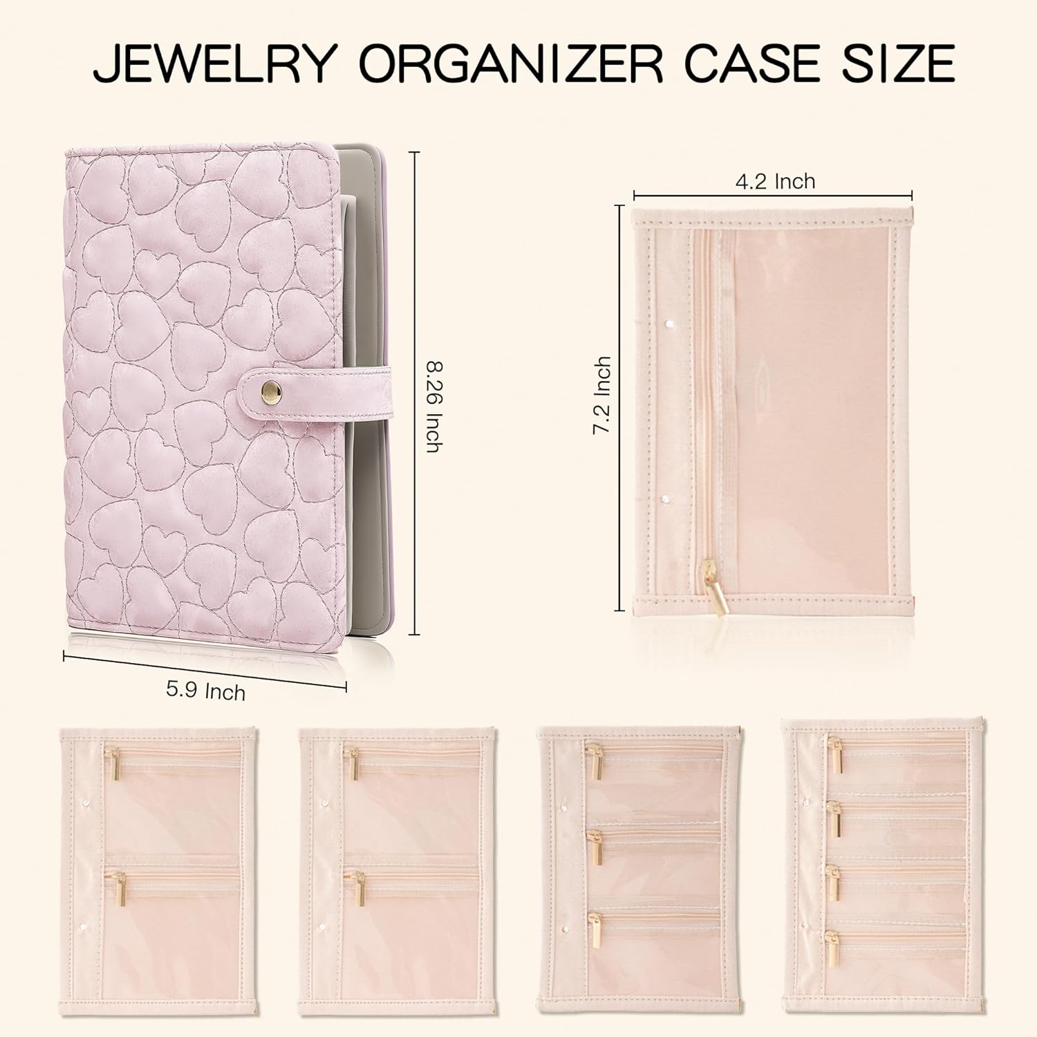 Travel Jewelry Organizer Case,Jewelry Storage Roll Bag for Women,Tangle-Free Portable Storage for Necklaces & Earrings/Rings/Bracelets,Jewelry Storage Book, Waterproof Organizer Bag