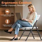 VTOY Heavy Duty Folding Chairs, 450 lbs Capacity Stackable Plastic Chairs, Durable & Comfortable for Indoor Outdoor, Wedding, Party, Patio, Office (White 2 Pack)