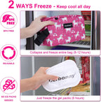 Cerbonny Small Cooler Bag - Freezable Lunch Bag for Work, School, Travel - Mini Insulated Bag for Kids & Adults - Fit for Yogurt - 3+ (Red Unicorn)
