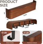Wall Coat Rack Floating Shelves Modern Coat Rack Wall Mount with Storage Entryway Shelf Wooden Hanger 20 Inch 4 Hidden Metal Hooks for Living Room Bedroom (Walnut Color, 4 Hooks)