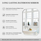 White Bathroom Mirror for Over Sink 24×36 Inch - Multi-Size Durable Iron Frame, Shatterproof Glass, Versatile for Bathroom/Bedroom/Living Room Decor (Horizontal or Vertical Mount)