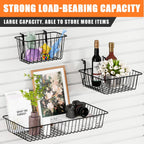11.8" L x 5.9" D x 5.9"H - 6 pcs Black Wire Baskets for GridWall and SlatWall - Merchandiser Baskets,Grid wall Shelves Hanging Wire Basket Multi Function Storage Organizer