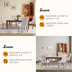 5 Piece Extendable Dining Table Set for 4-8 Person, Wooden Dining Room Table with 4 Chairs for Gatherings, Meeting for Small Kitchens, Dining Office Areas(Beige/Brown)