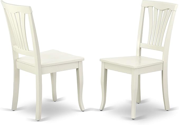 East West Furniture LGAV7-LWH-W 7 Piece Dining Room Table Set Consist of a Rectangle Kitchen Table with Butterfly Leaf and 6 Dining Chairs, 42x84 Inch, Linen White