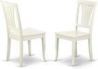 East West Furniture SUAV5-LWH-W 5 Piece Dining Table Set for 4 Includes a Round Kitchen Table with Dropleaf & Shelves and 4 Kitchen Dining Chairs, 42x42 Inch, Linen White