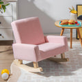 GLACER Toddler Rocking Chair, Fabric Kids Rocker w/Solid Wooden Frame & Non-Slip Mat, Anti-Tipping Design, Comfy Indoor Sofa for Living Room, Playroom, Bedroom (Pink)