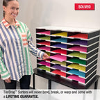 Ultimate Office TierDrop Desktop Organizer Document, Forms, Mail, and Classroom Sorter. 24 Letter Size Compartments with Optional Add-On Tiers for Easy Expansion - Gray w/Black