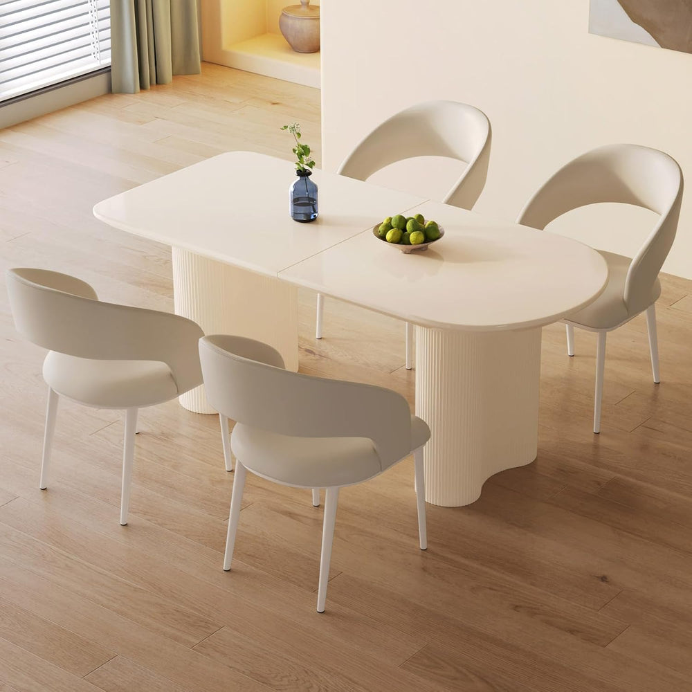 Rectangle Dining Table Set for 4, Modern Dinner Table with 4 Chairs for Kitch...