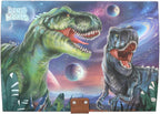 Depesche 13441 Dino World Treasure Chest in Dino Design with Planets, Storage Box with Code, Sound and Light