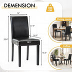 LSSPAID Dining Chairs Set of 2, PU Leather Padded Upholstered Modern Parson Chair, Dining Room Chairs with Solid Wood Legs for Kitchen Living Room, Black