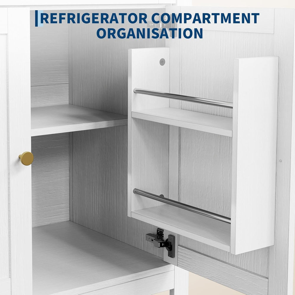 Modern Farmhouse Arched Pantry Cabinet 73" – Freestanding Tall Storage w...