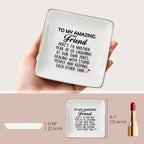 Funny Gift for Besties - Friendship Jewelry Dish for Women BFFs on Birthday Christmas, 4" Ceramic Ring Trinket Tray Here's Another Year - Unique Gift for Sisters Coworkers Classmates