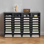 VEVOR Literature Organizer, 36 Compartments Office Mailbox with Adjustable Shelves, Wooden Mailbox Sorter Medium Density Fiberboard Office Home Classroom Storage for Files, Documents, Papers, Grey