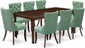 East West Furniture DODA9-MAH-22 9 Piece Dining Set Consists of a Rectangle Kitchen Table with Butterfly Leaf and 8 Polyester Fabric Upholstered Chairs, 42x78 Inch, Mahogany