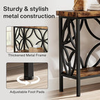 LITTLE TREE Sofa Table, 70.9 Inch Industrial Behind Couch Table with Storage Shelves, Narrow Long Console Table for Entryway, Living Room, Foyer, Hallway, Office