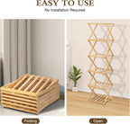 Bamboo Shoe Rack 6 Tier Foldable Shoe Rack for Entryway | Narrow Vertical Shoe Organizer Free Standing Shelf, Multifunctional Slim Storage for Bedrooms Living Room Corner