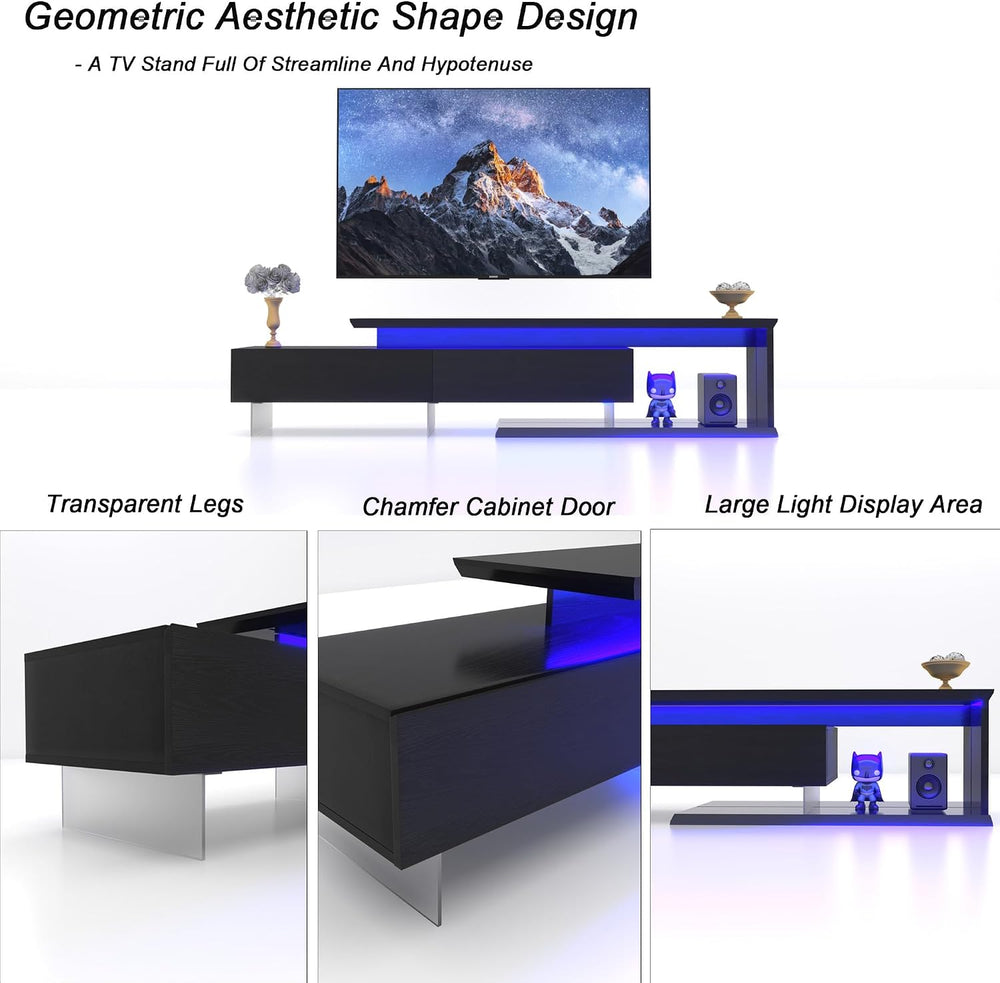 LED TV Stand for 65 75 85 Inch TV, Extendable Entertainment Center | 60 70 80...