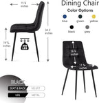 NORDICANA Black Dining Chairs Set of 4, Modern Kitchen & Dining Room Chairs for 4, Upholstered Velvet Cushion Seat and Metal Legs (4 Black Chairs)