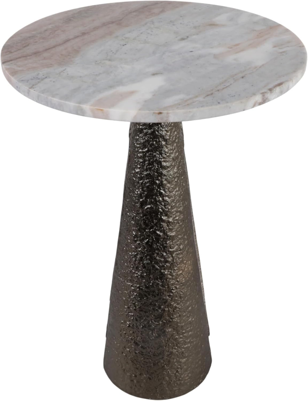 Luxury End Table, Side Table, or Night Stand for Home Decor - Metal Cone Pede...