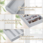 4 Pcs Gray Sunglass Organizer Trays 4 Grids Velvet Glasses Holder Jewelry Display Organizer Eyeglasses Storage Box Drawer