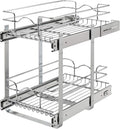 Rev-A-Shelf 2-Tier Kitchen Cabinet Pullout Shelf and Drawer Organizer Slide Out Pantry Storage Basket in Multiple Sizes, 12 x 18 In, 5WB2-1218CR-1