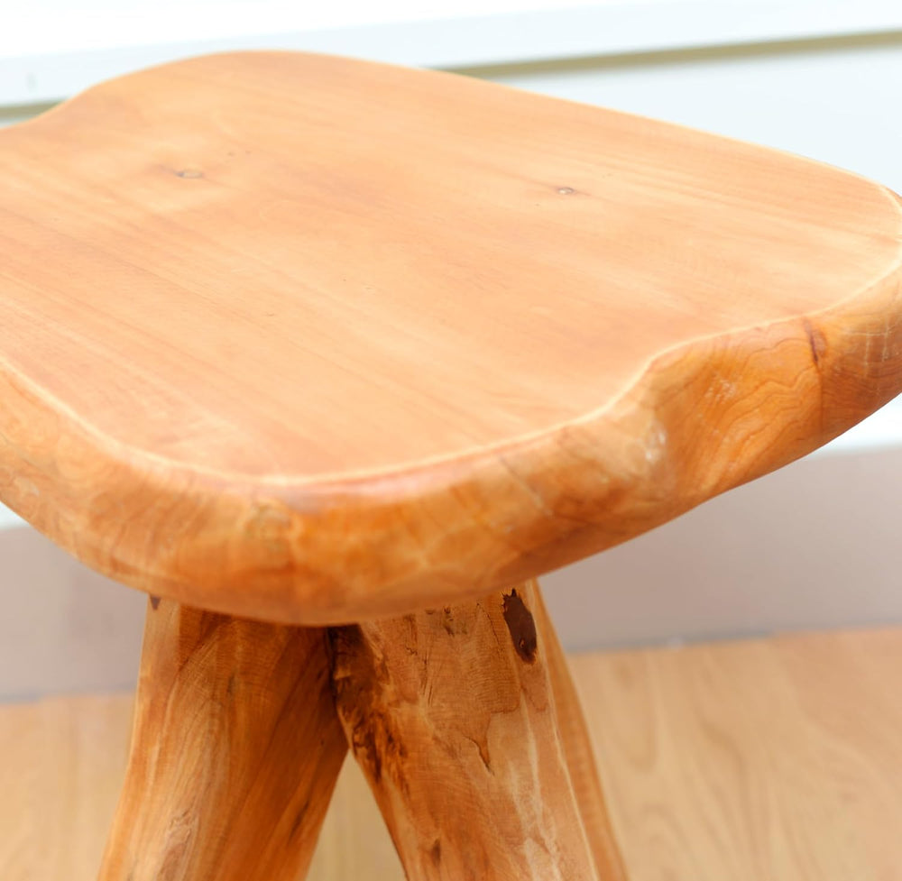 Brefhome Natural Cedar Wood Stool, 14.5" Tall Hand-Carved Tree Stump End...